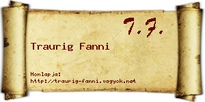 Traurig Fanni névjegykártya