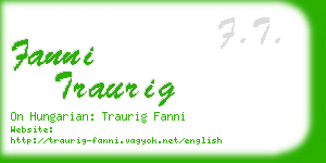 fanni traurig business card